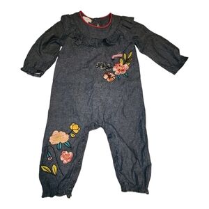 Mud Pie Chambray Romper Girls 24 Months